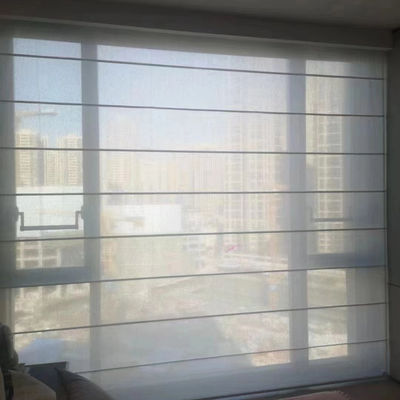 ODM Horizontal Roman Curtain Blinds , Polyester Yarn Roman Shades For Living Room