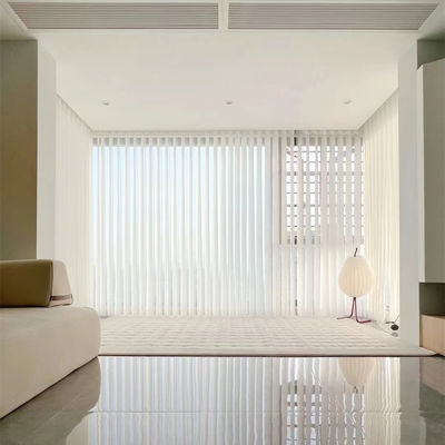 Breathable Manual Semi Blind Curtains Anti Uv White Dream Vertical Cord Control