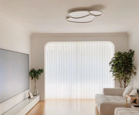Breathable Manual Semi Blind Curtains Anti Uv White Dream Vertical Cord Control
