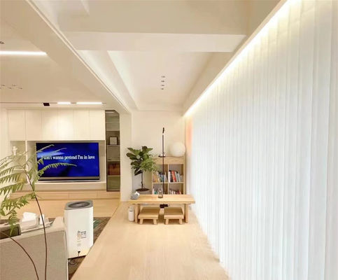 Breathable Manual Semi Blind Curtains Anti Uv White Dream Vertical Cord Control