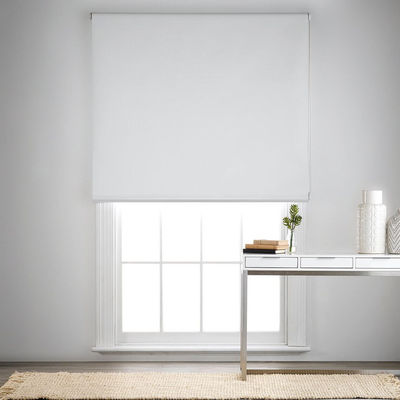 Beige 100% Polyester Foam Coated Roller Window Blinds For Offices