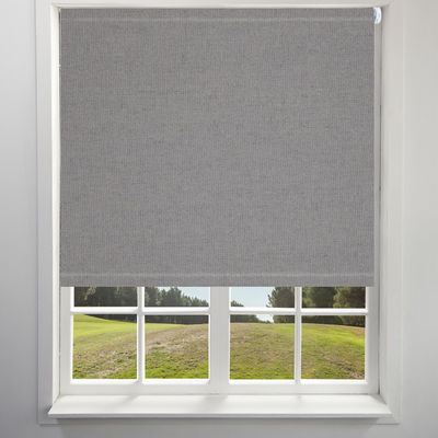 100% Grey Polyester Fabric Roller Blinds For Living Room 85% Open Rate