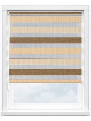Blackout Office Kitchen Bathroom Zebra Double Roller Blinds Horizontal Pattern