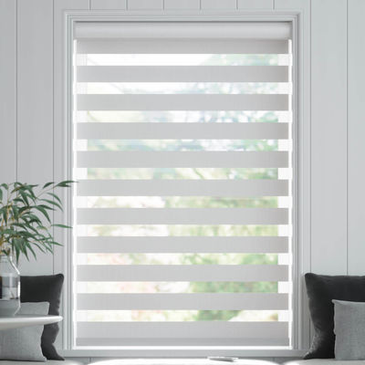 Indoor Horizontal Zebra Blind Curtain Double Layer For Living Room