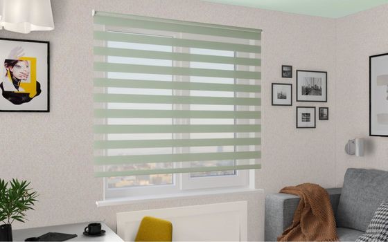 Intelligent Electric Zebra Blind Curtain Waterproof For Home Office