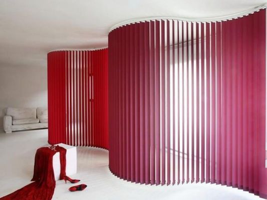 Red Vertical Curtain Electric Blackout Suitable For Living Room, Bedroom, Office, Balcony Partition