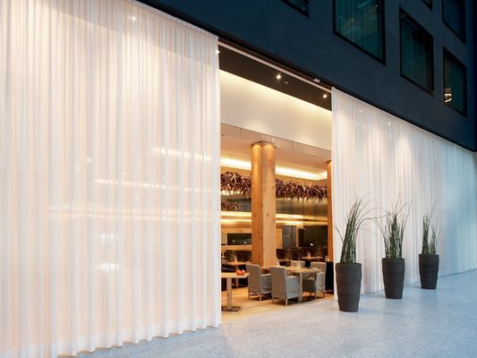 Semi Dark Electric Snake Shaped polyester Curtain Sun Protection And Insulation