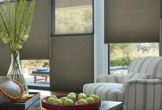 Day And Night Honeycomb Curtains For Living Room Electric Lifting Shutter Curtains Shading