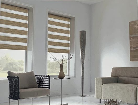 Double Layer Zebra Soft Gauze Blackout Curtains Office Bathroom Engineering Sunshade And Sunscreen