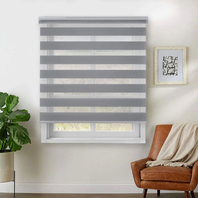 Luxury Electric Zebra Curtains Double Layer Waterproof Fully Shading