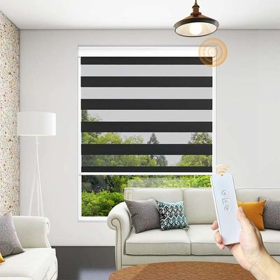 Intelligent Electric Waterproof Black Zebra Curtain For Office Bathroom Project